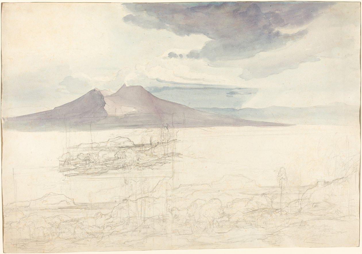 Vistas panorámicas del Vesubio y Monte Pellegrino de Carl Rottmann