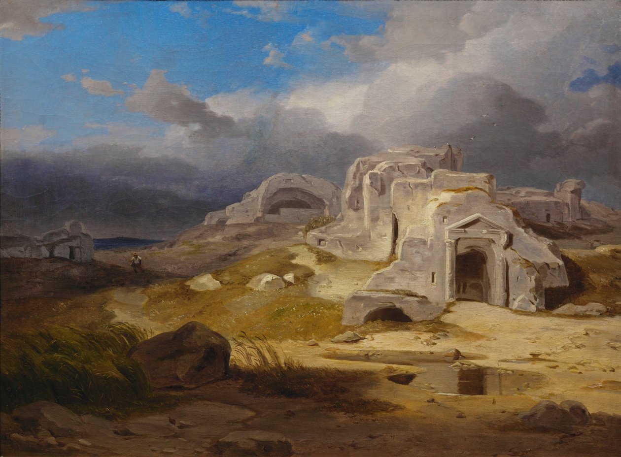 La tumba de Arquímedes cerca de Siracusa, Sicilia, Italia ... de Carl Rottmann