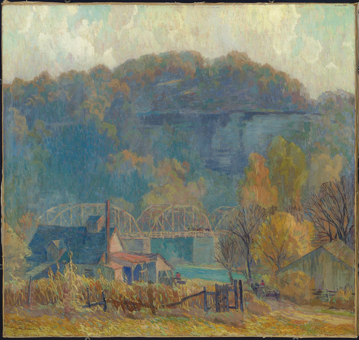 The Cliff at Morning, Ozarks (óleo sobre lienzo) de Carl Rudolph Krafft
