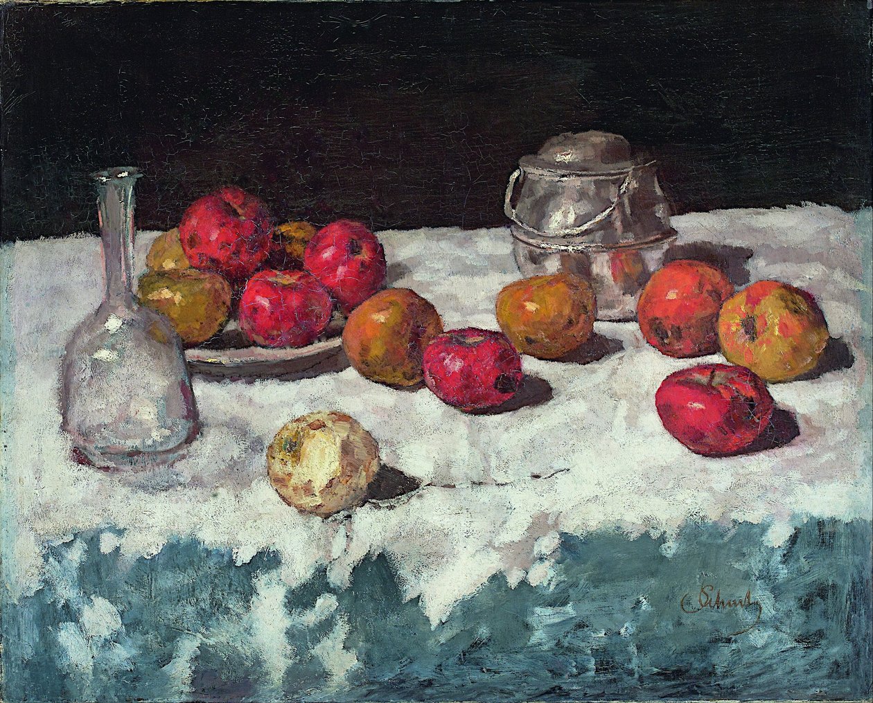 Bodegón con manzanas de Carl Schuch