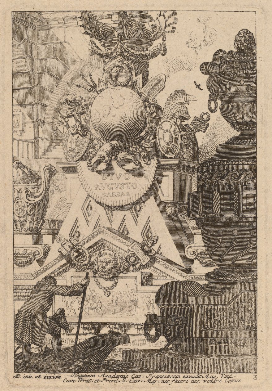 Fantasía de un trofeo antiguo para Augusto de Carl Schütz