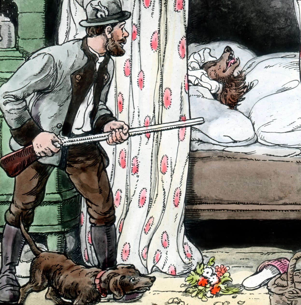 Hermanos Grimm - Cuentos de hadas - Caperucita Roja. Imagen fechada hacia 1910. Archivo Carl Simon de Carl Simon