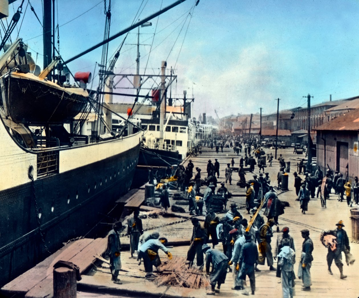 Japón, prefectura de Kanagawa, región de Kanto, el puerto de Yokohama, fecha de la imagen: hacia 1920. Archivo Carl Simon de Carl Simon