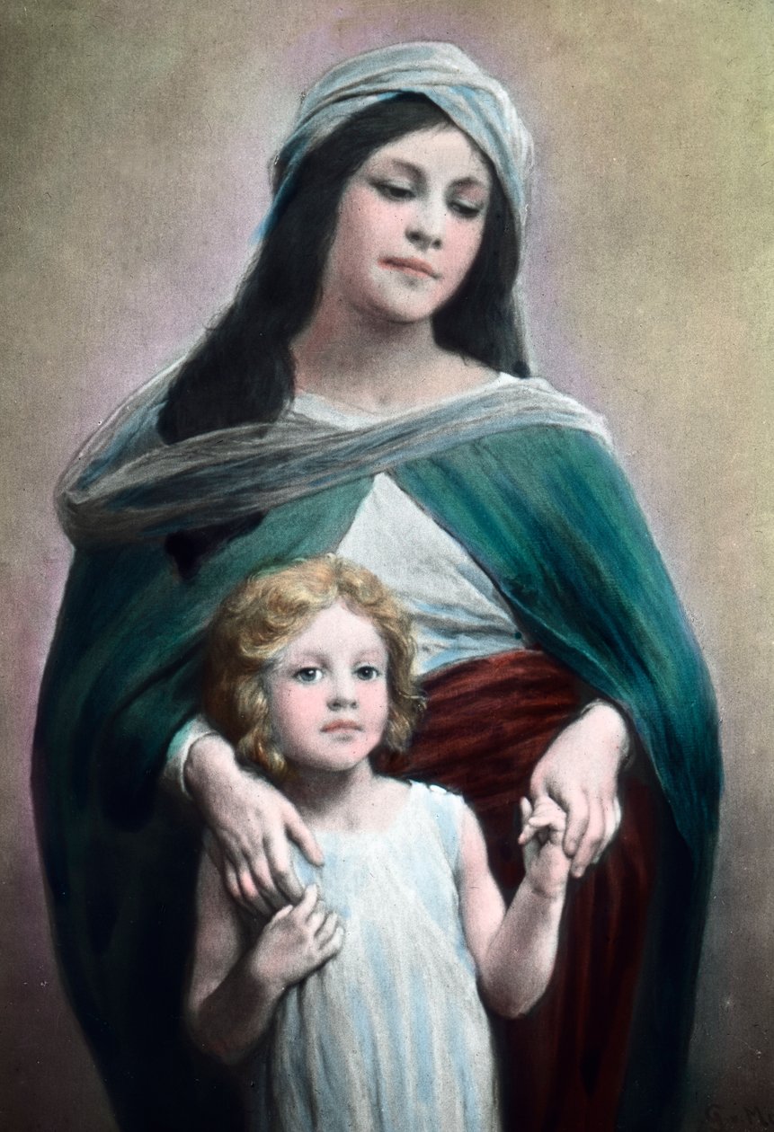 Madre con niño, del ilustrador y artista gráfico alemán Max Stern (1872 - 1943). Fecha de la imagen: hacia 1900. Archivo Carl Simon de Carl Simon