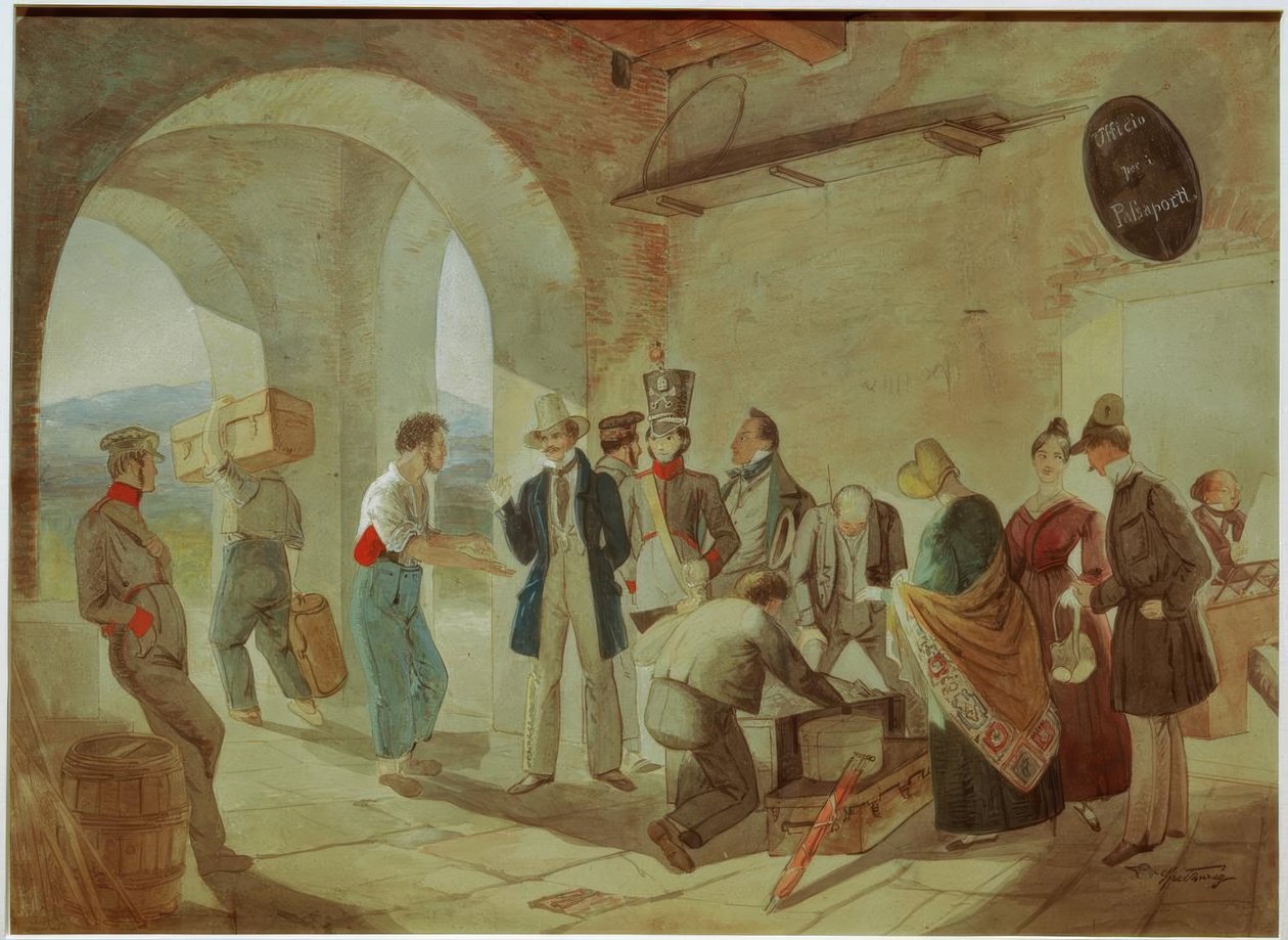 En la aduana de Carl Spitzweg