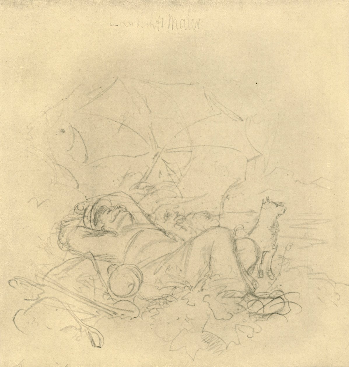 Der Landschaftsmaler I, mediados-finales del siglo XIX, c1924 de Carl Spitzweg