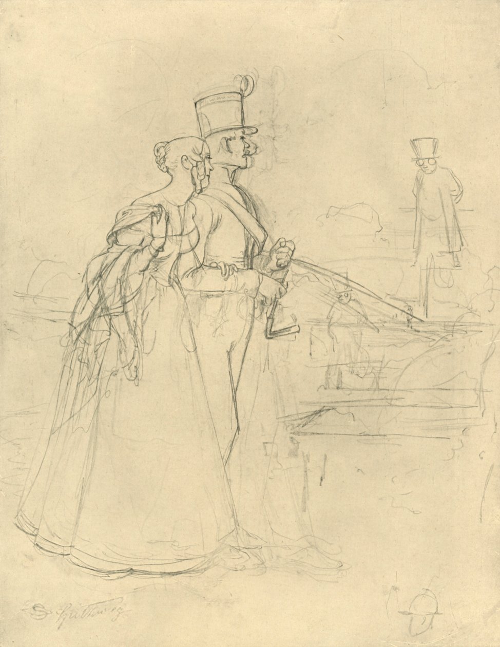 El encuentro, mediados-finales del siglo XIX, c1924 de Carl Spitzweg
