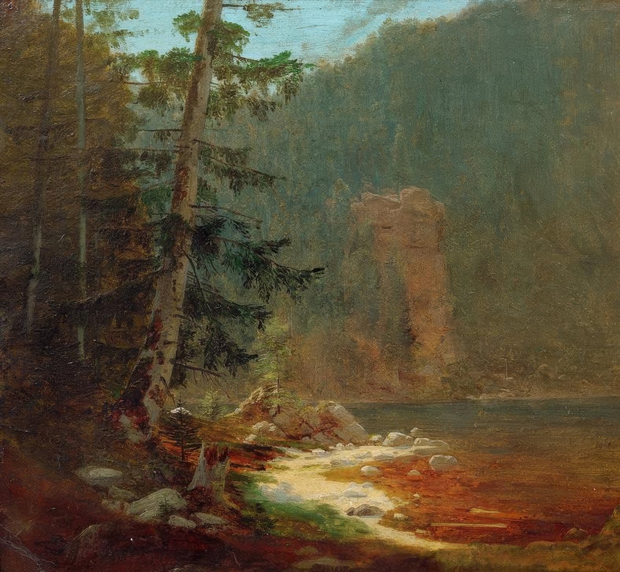 Desfiladero rocoso con arroyo cerca de Lenggries de Carl Spitzweg