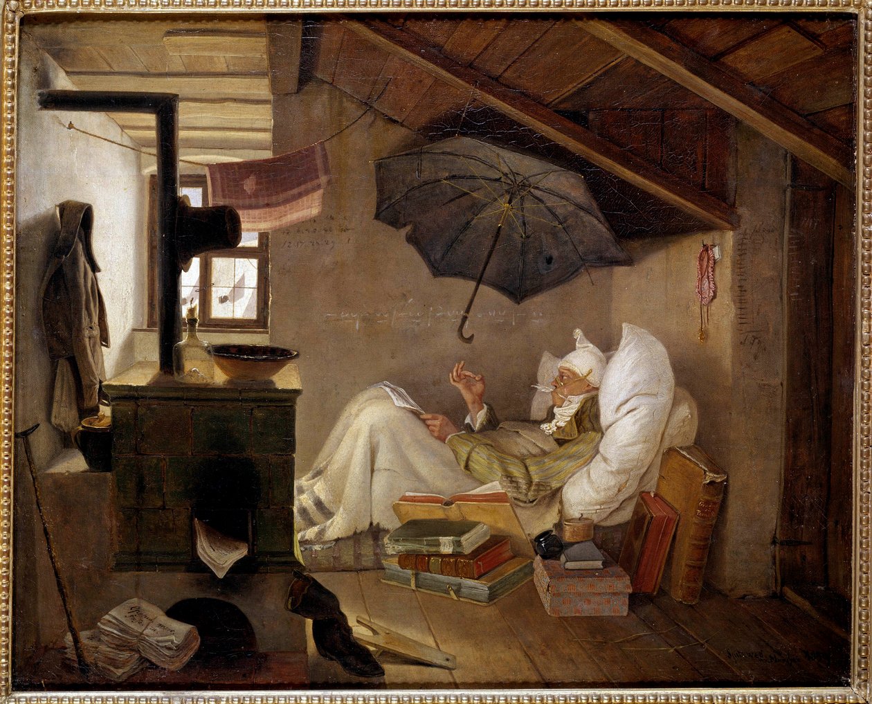 El poeta pobre (detalle) de Carl Spitzweg