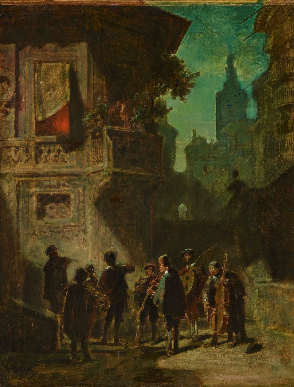 Serenata Española del Barbero de Sevilla, ca. 1856 de Carl Spitzweg