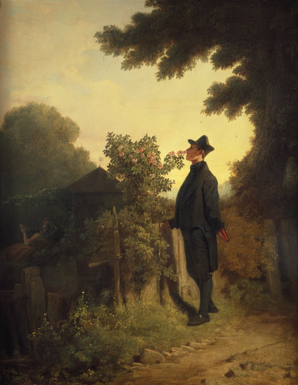 El amante de las rosas de Carl Spitzweg