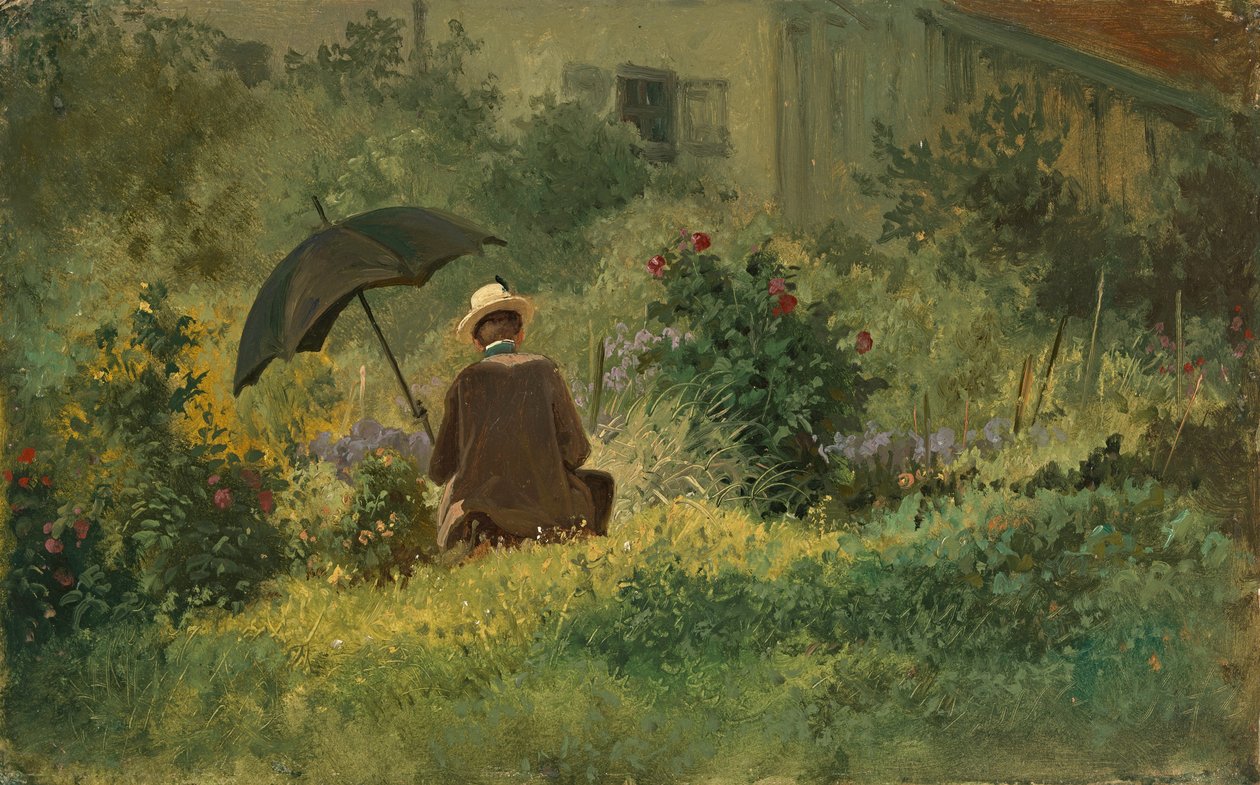 El pintor en el jardín, c.1860 de Carl Spitzweg
