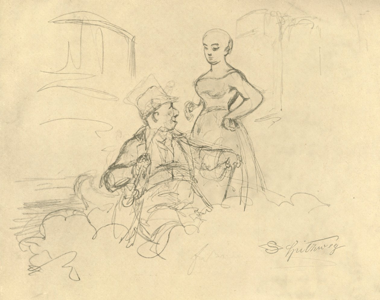 Was ist gefällig, mediados-finales del siglo XIX, c1924 de Carl Spitzweg