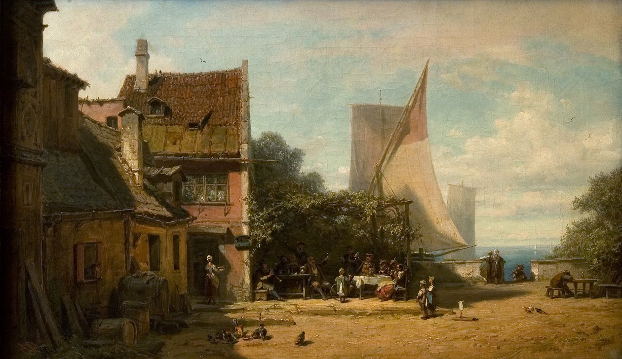 Taberna junto al lago de Carl Spitzweg