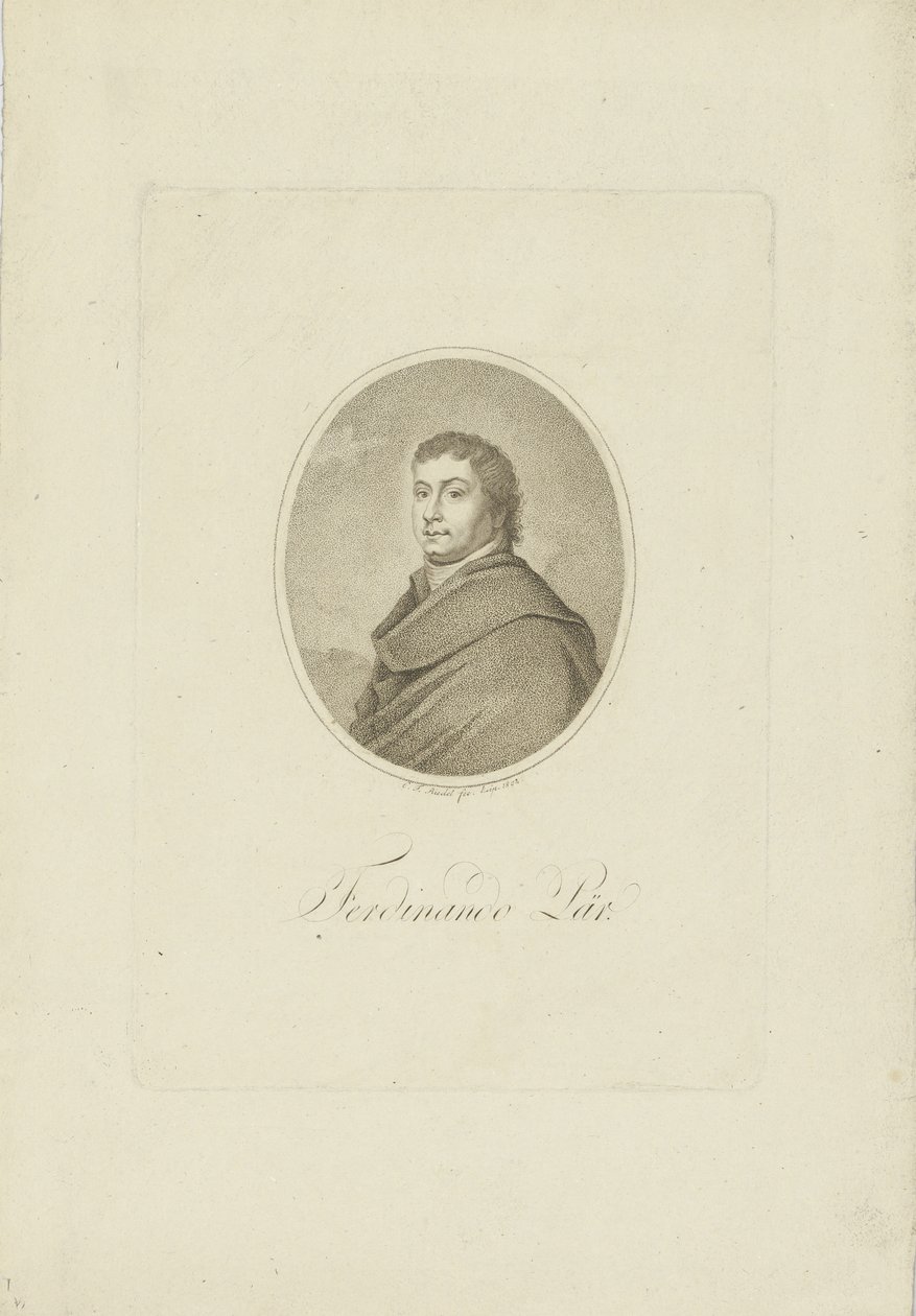 Retrato de Ferdinando Paer 1771-1839, 1802 de Carl Traugott Riedel