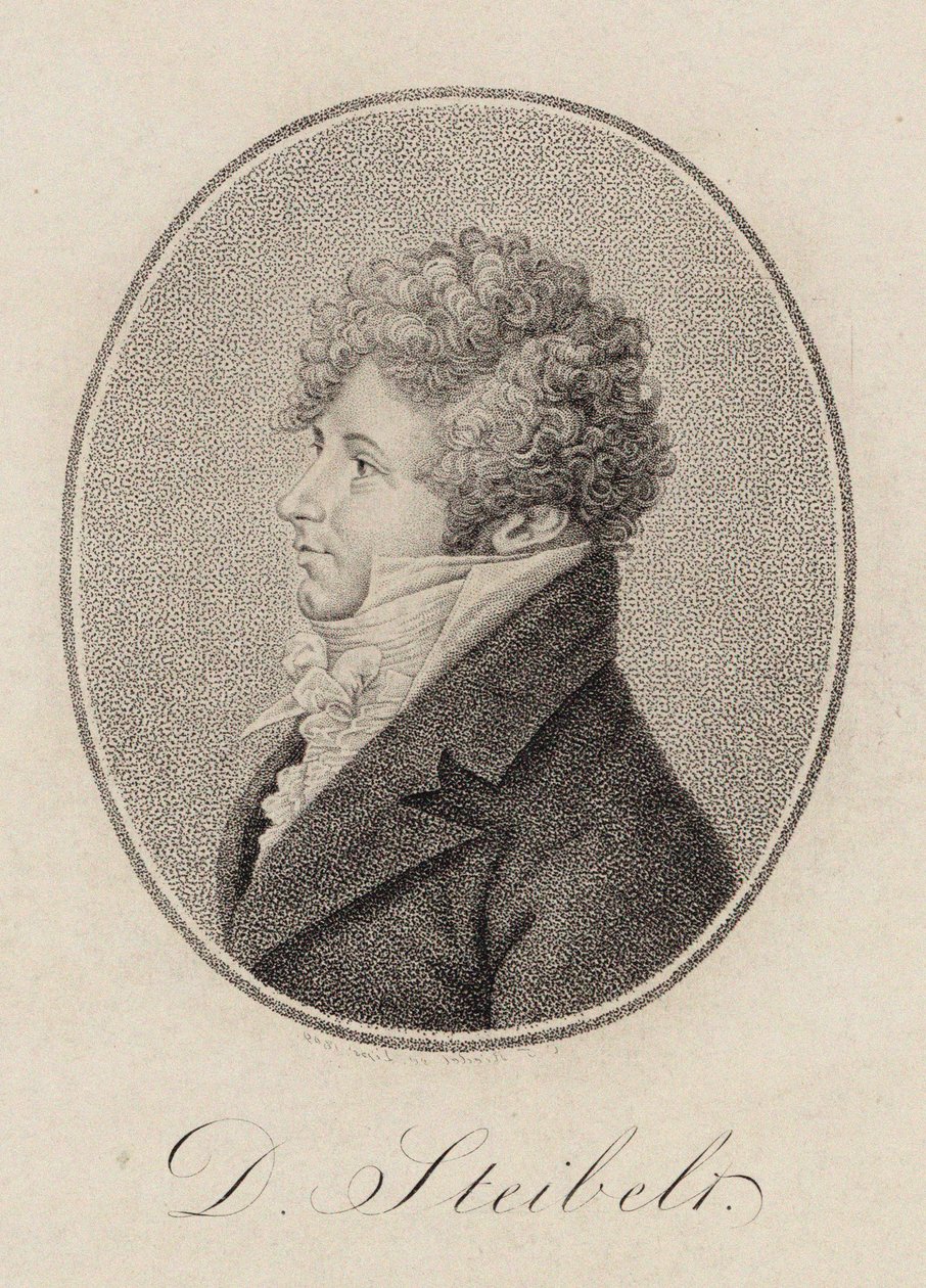 Retrato del pianista y compositor Daniel Steibelt 1765-1823, 1809 de Carl Traugott Riedel