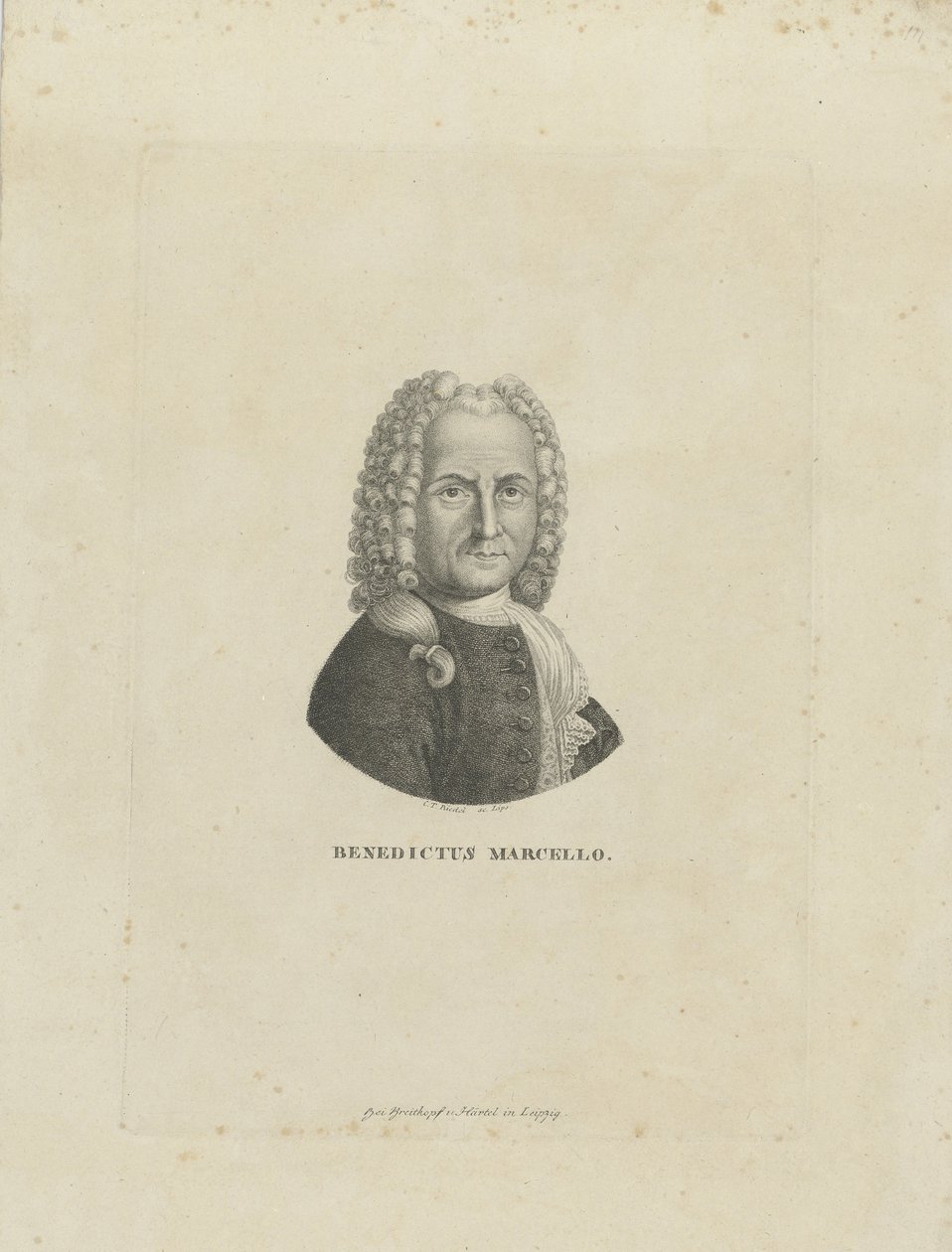 Retrato del compositor Benedetto Marcello 1686-1739, c. 1795 de Carl Traugott Riedel