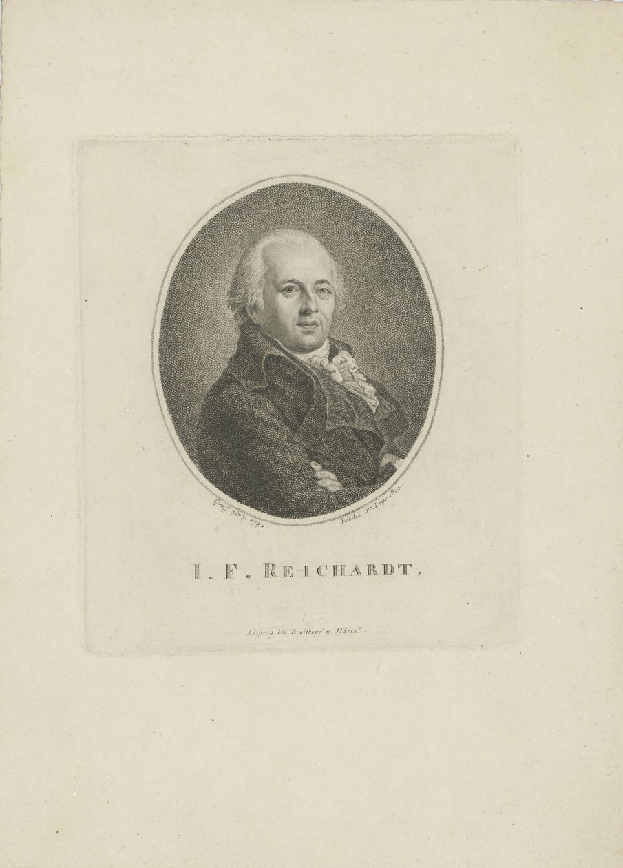 Retrato del compositor Johann Friedrich Reichardt, 1814 de Carl Traugott Riedel