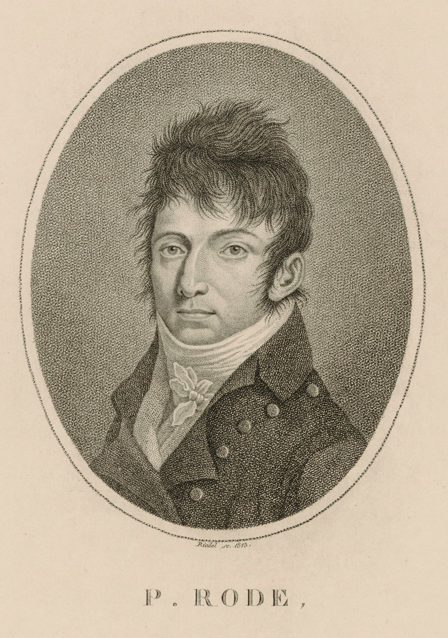 Retrato del compositor Pierre Jacques Joseph Rode de Carl Traugott Riedel