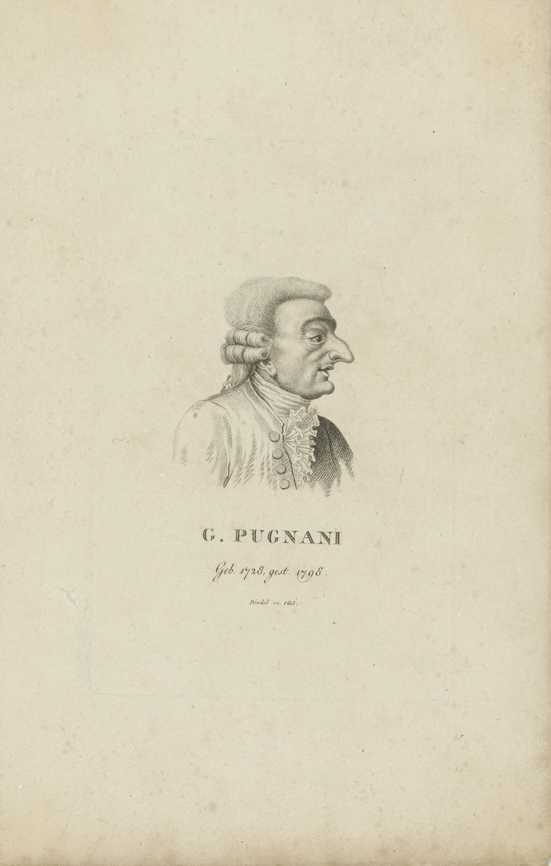 Retrato del violinista y compositor Gaetano Pugnani, 1815 de Carl Traugott Riedel