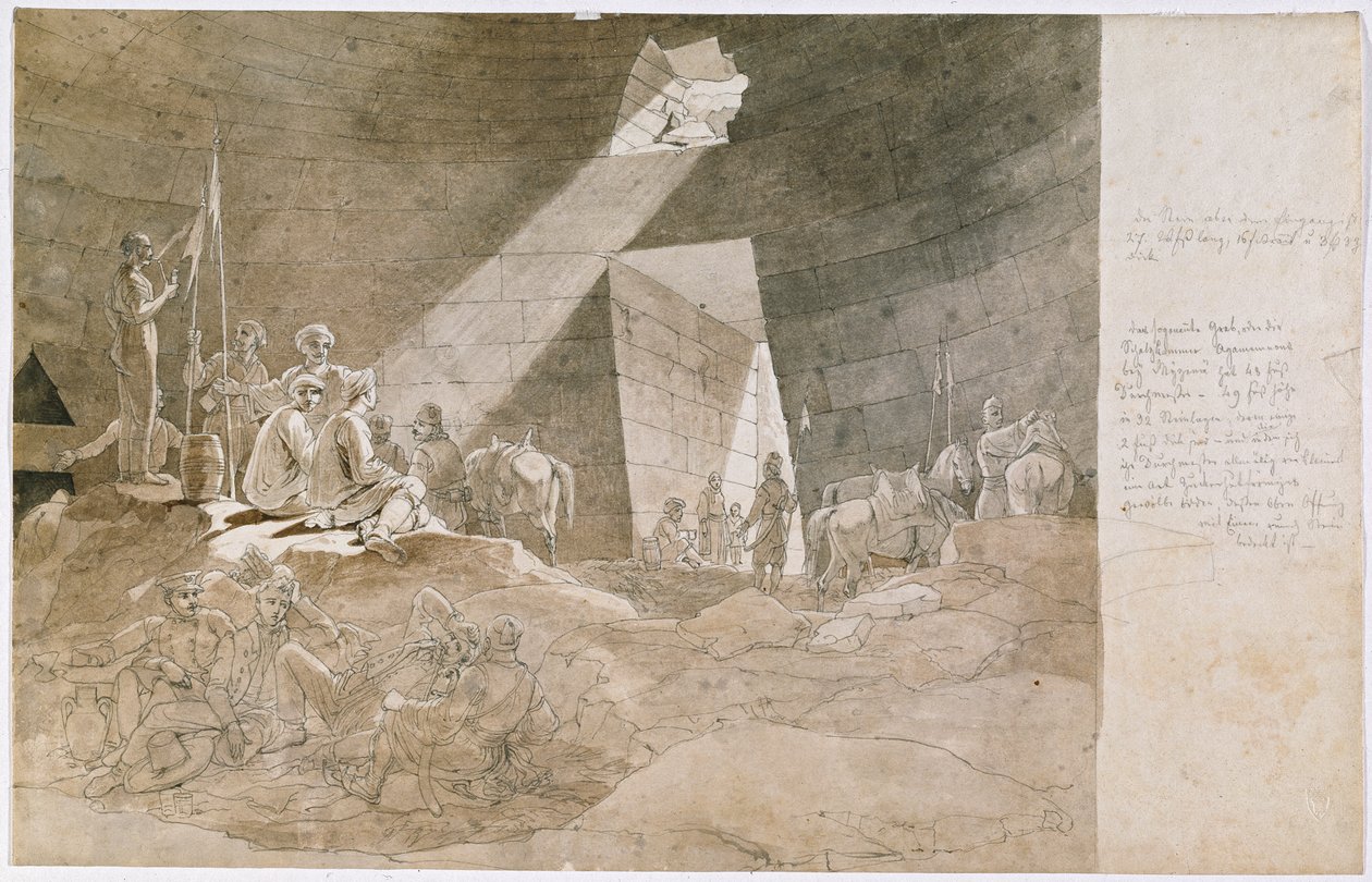 Luchadores por la libertad en el llamado tesoro de Agamenón cerca de Micenas de Carl Wilhelm Freiherr von Heideck