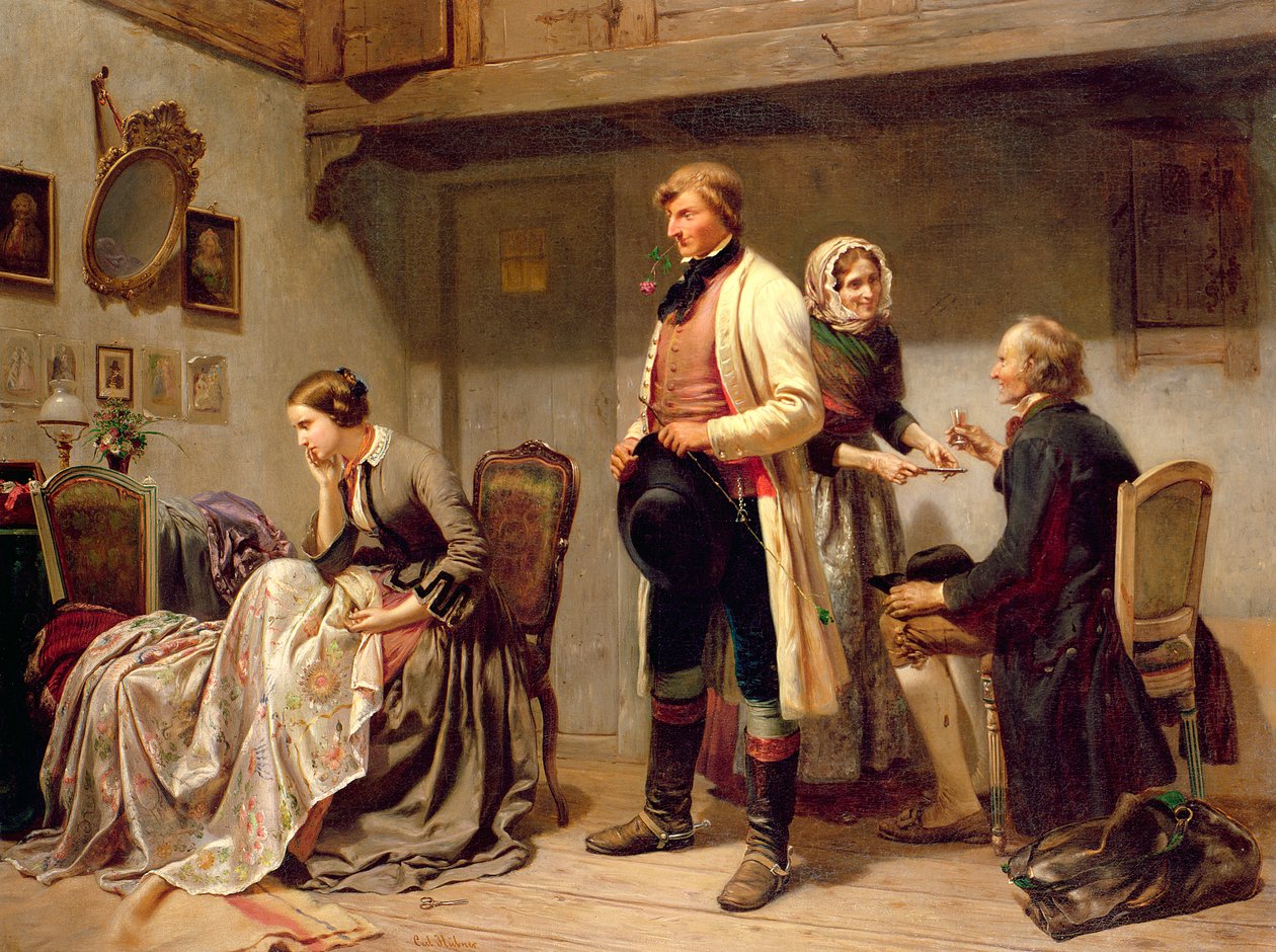 Un brindis por la pareja comprometida de Carl Wilhelm Huebner