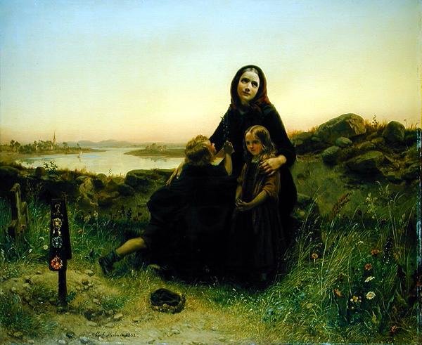 La viuda de luto de Carl Wilhelm Huebner