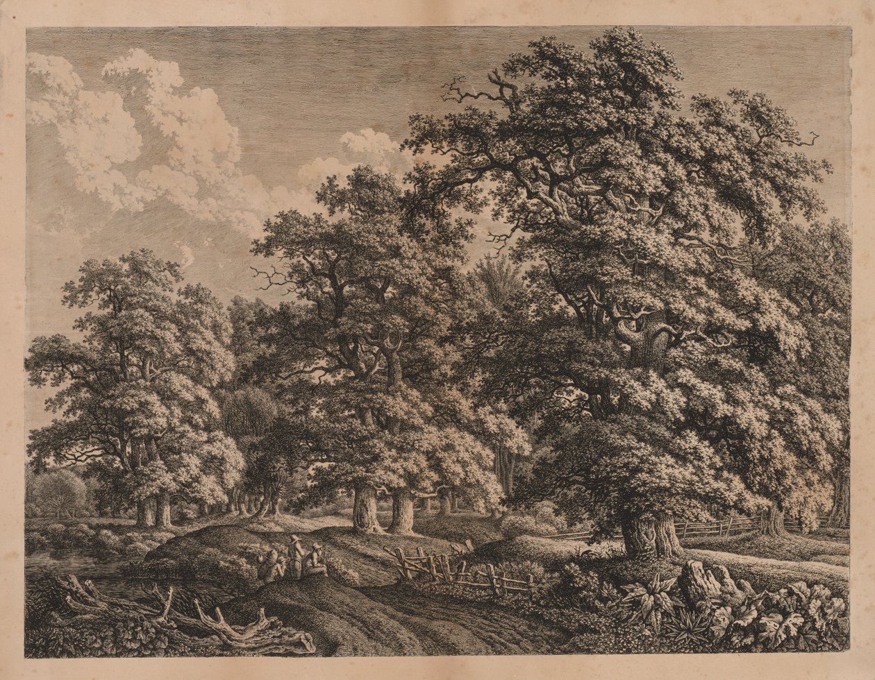 Paisaje y tres figuras de Carl Wilhelm I Kolbe