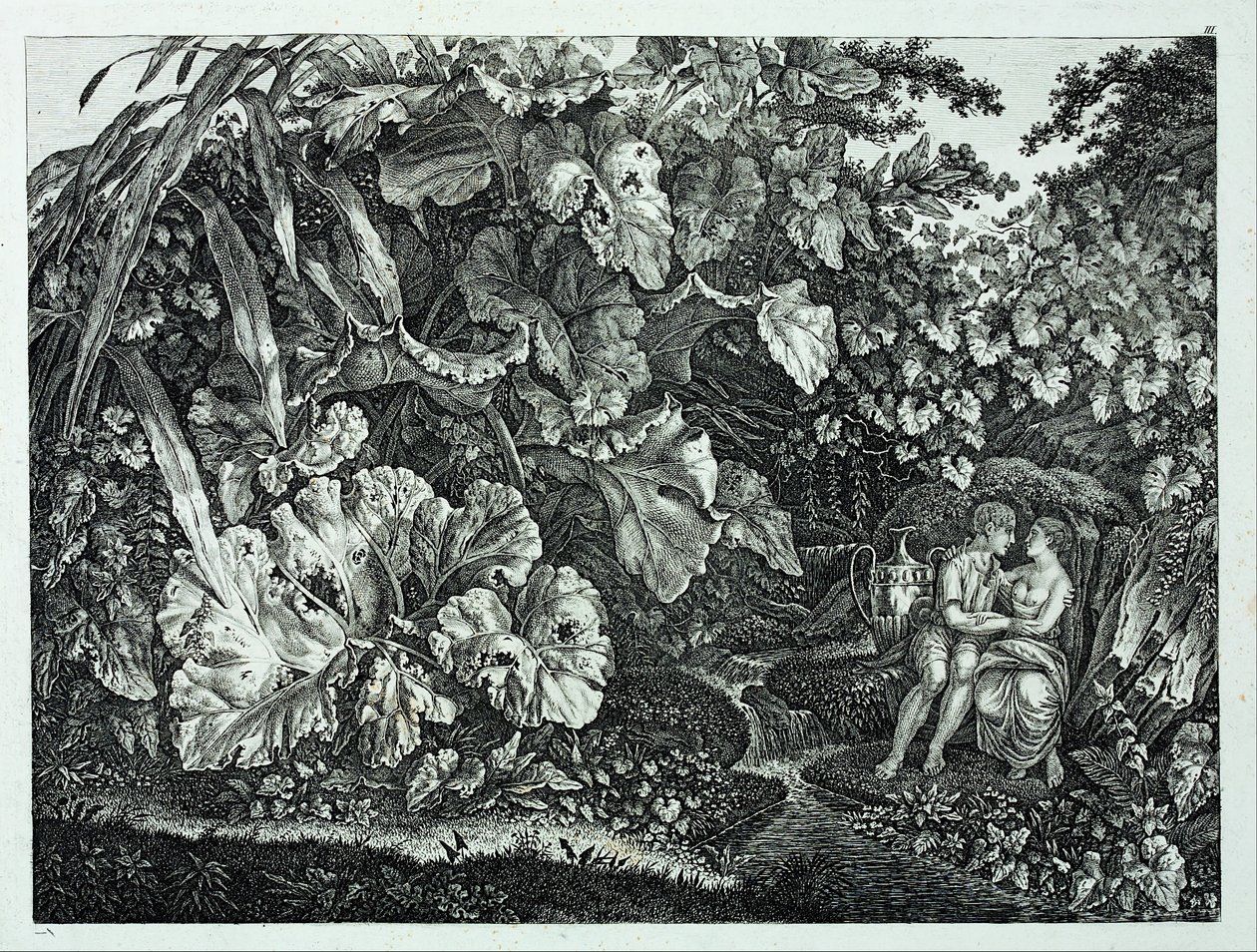 Alemán: Amantes en una gruta, rodeados de plantas y hierbas Amantes en una gruta, rodeados de plantas y hierbas de Carl Wilhelm Kolbe