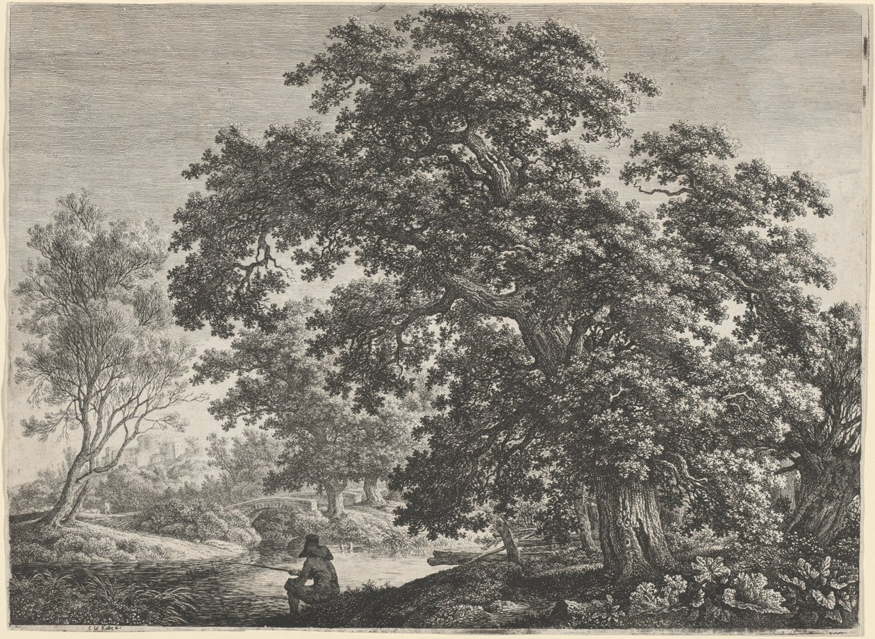 Roble Gigante con un Pescador Sentado de Carl Wilhelm Kolbe