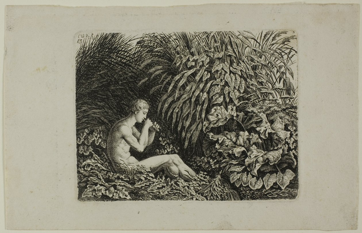 Joven tocando las flautas de Pan de Carl Wilhelm Kolbe, the elder