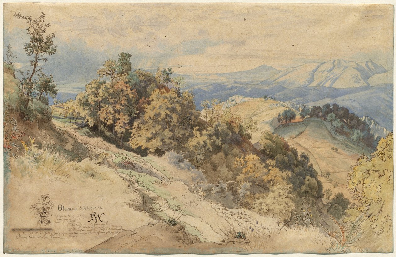 Sol y Lluvia en la Serpentara cerca de Olevano de Carl Wilhelm Müller