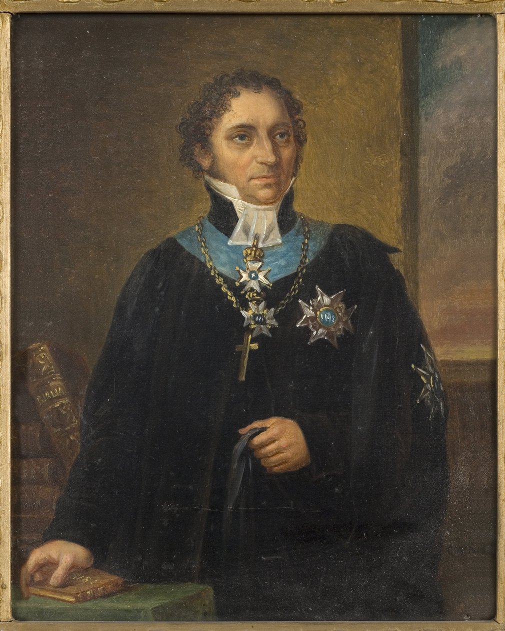 Retrato de Johan Olof Wallin (1779-1839), por Nordgren, Carl Wilhelm (1804-1857). Óleo sobre lienzo. Dimensiones: 18x15 cm. Museo Nacional de Estocolmo de Carl Wilhelm Nordgren