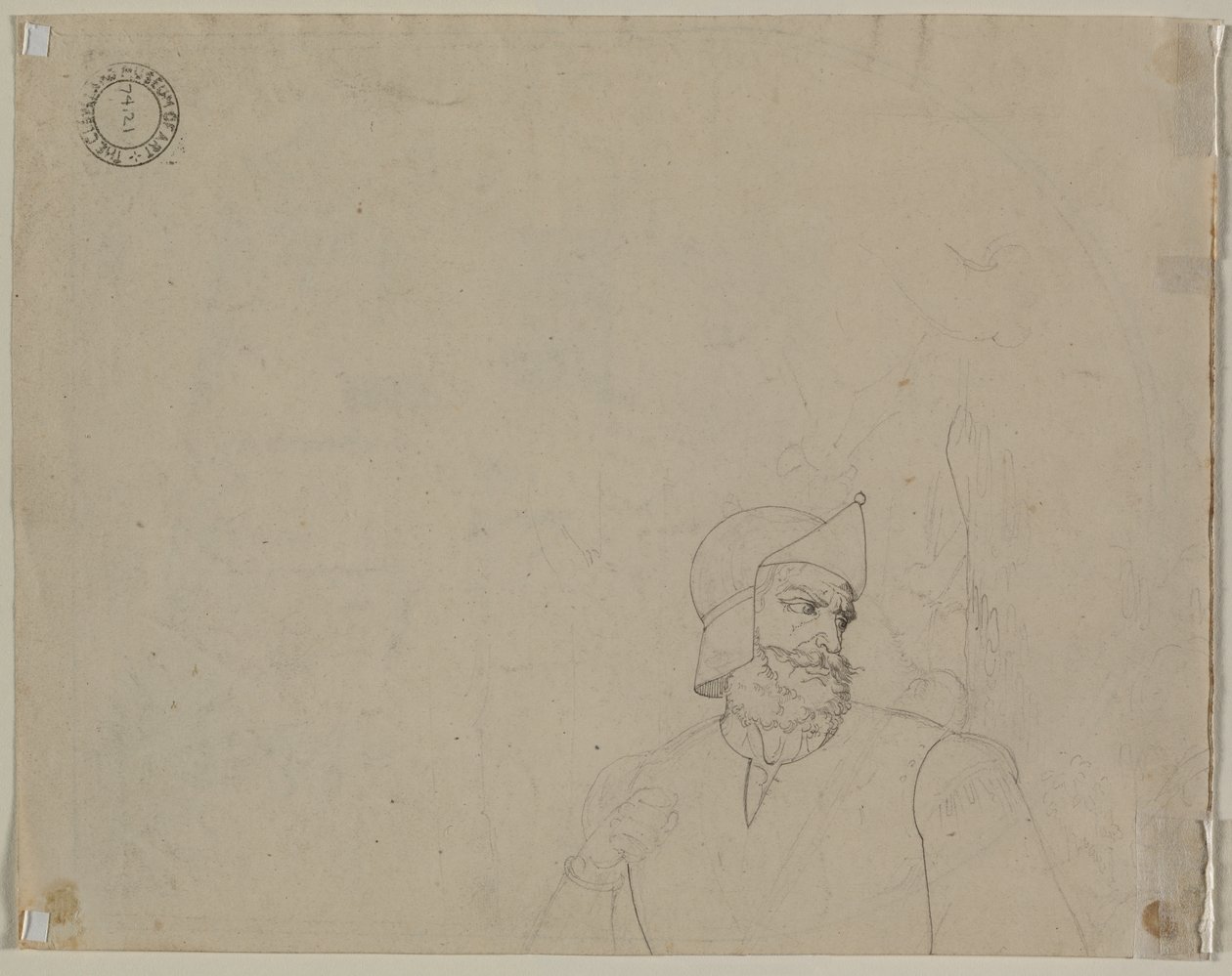 Soldado en un paisaje, segundo cuarto del siglo XIX de Carl Wilhelm Tischbein