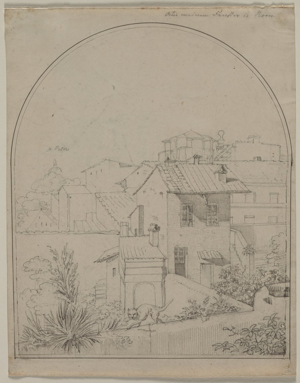 Vista desde Mi Ventana en Roma, c. 1817 de Carl Wilhelm Tischbein