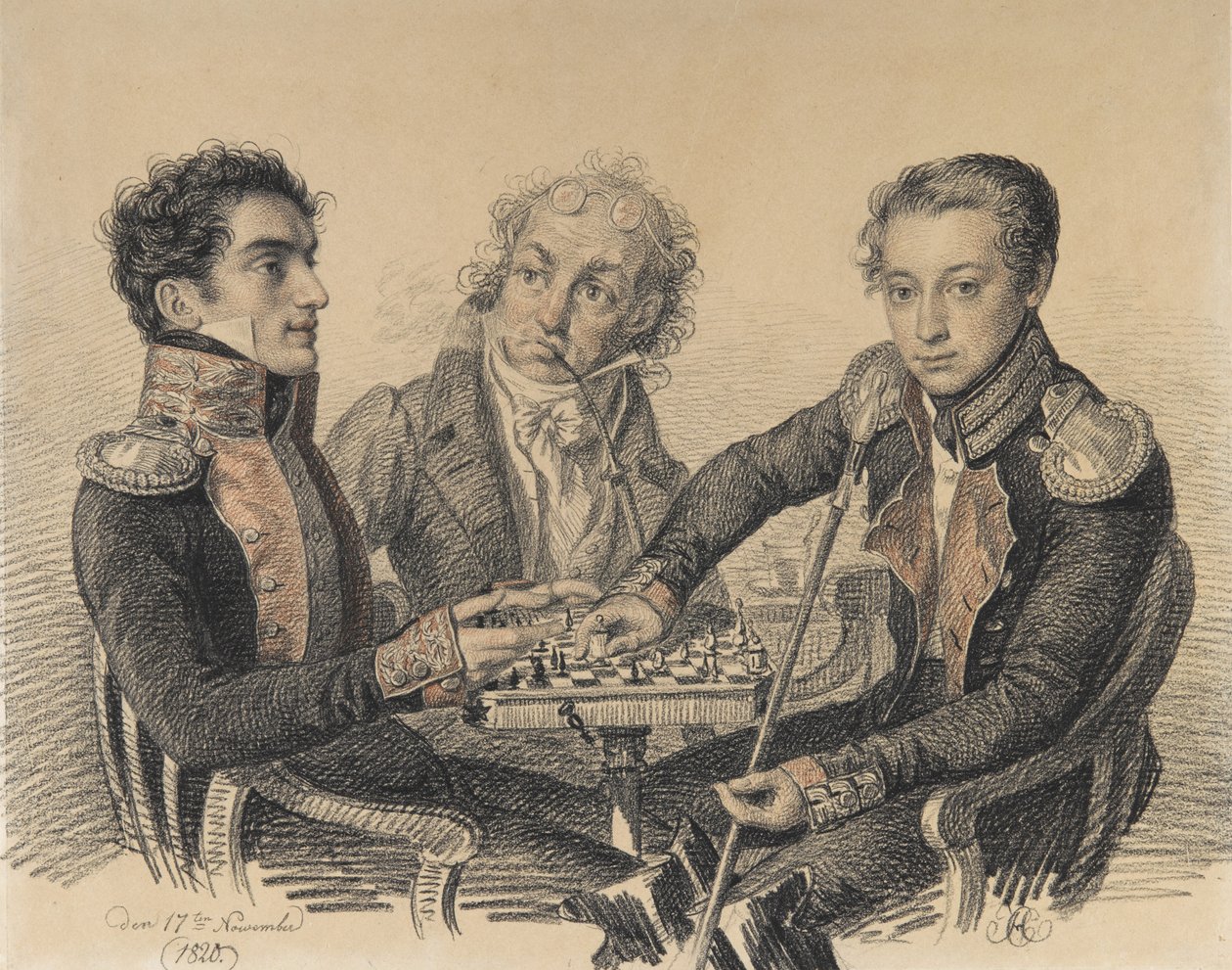Conde Zakhar Semjonovich Kherkheulidze 1797-1856, Barón Alexei Ivanovich Cherkasov 1799-1855 de Carl von Hampeln
