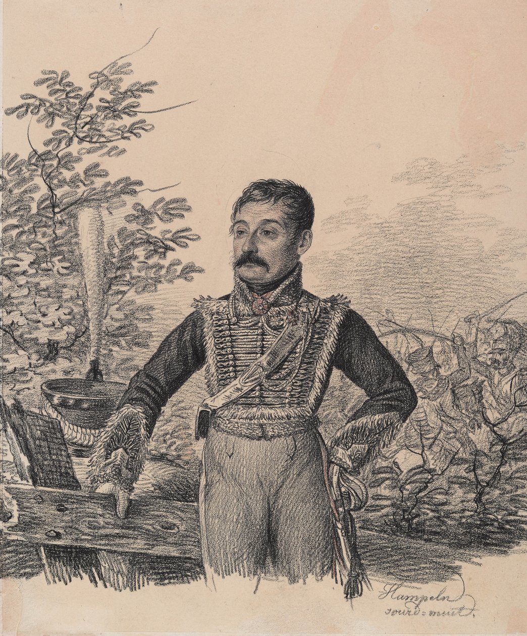 Retrato de Akim Vasilyevich Duvanov, principios de 1820 de Carl von Hampeln