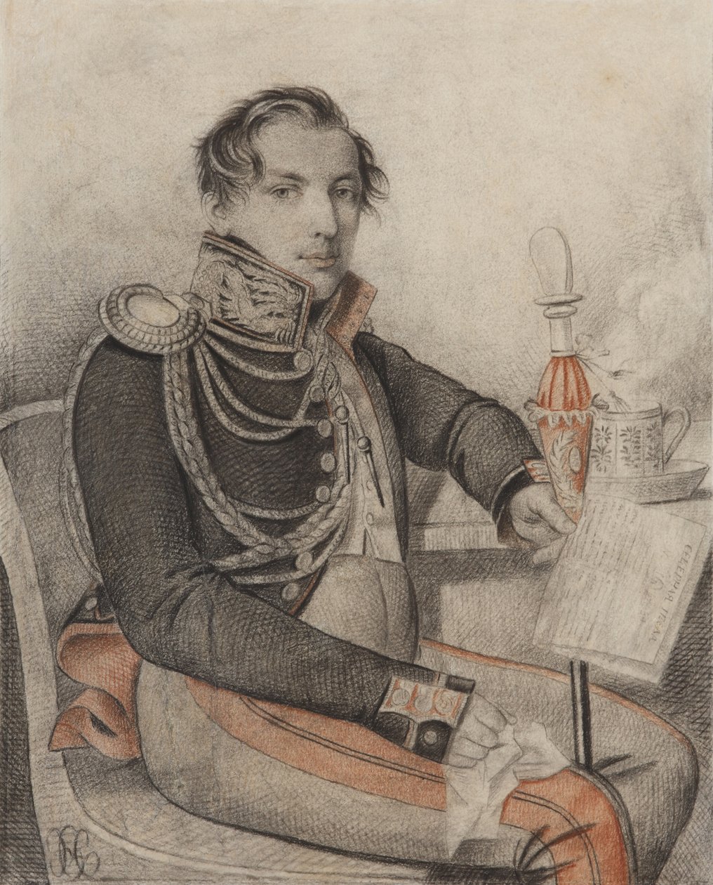Retrato del Conde Pyotr Petrovich Konovnitsyn 1803-1830, principios de 1820s de Carl von Hampeln
