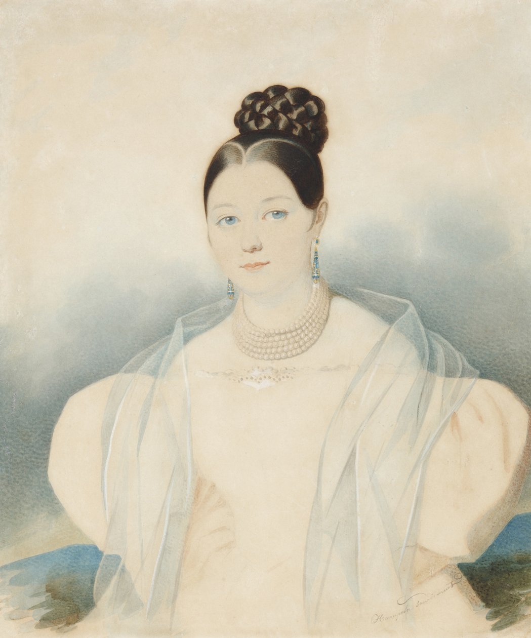 Retrato de la Condesa Ekaterina Alexandrovna Zubova, nacida Obolenskaya 1811-1843, 1830s de Carl von Hampeln