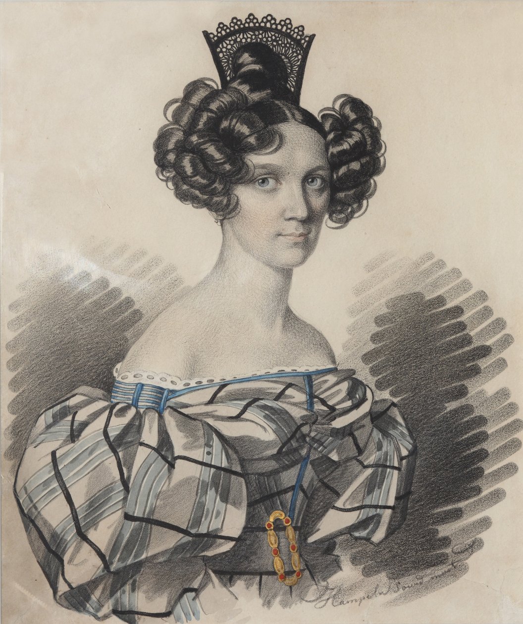 Retrato de Olga Nikolaevna Talyzina, nacida Zubova 1803-1882, principios de 1830 de Carl von Hampeln