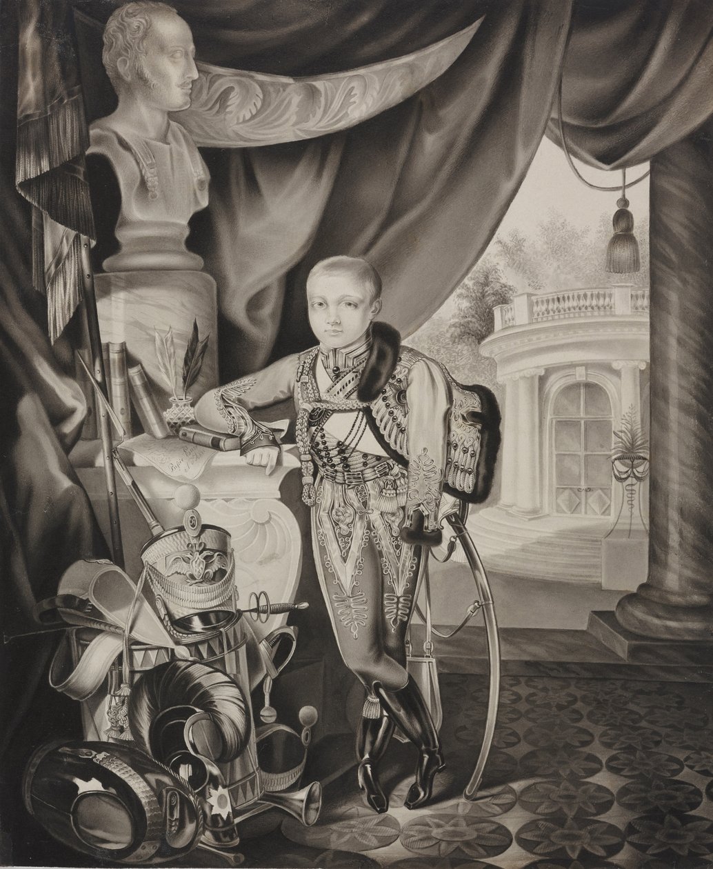 Retrato del príncipe heredero Alejandro Nikolayevich 1818-1881, 1827 de Carl von Hampeln