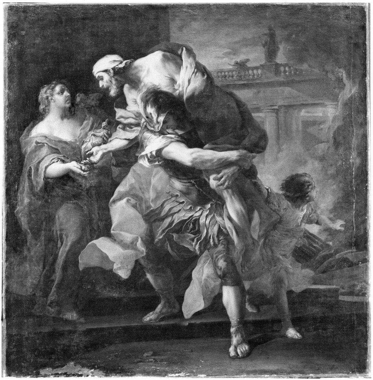 Eneas cargando a Anquises, 1729 de Carle van Loo
