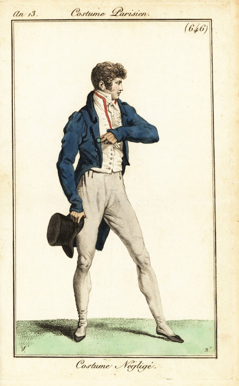 Dandy francés con traje informal, París de Carle (after) Vernet