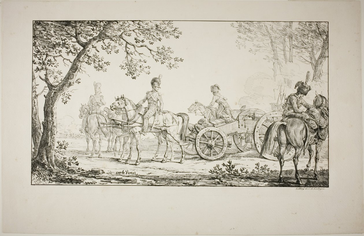 Artillería con arneses de Carle Vernet