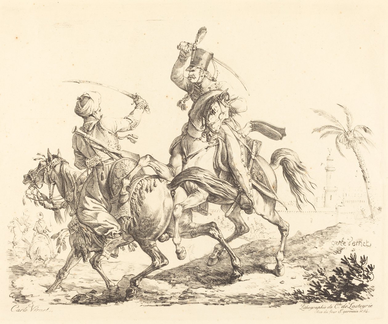Húsar golpeando a un mameluco de Carle Vernet