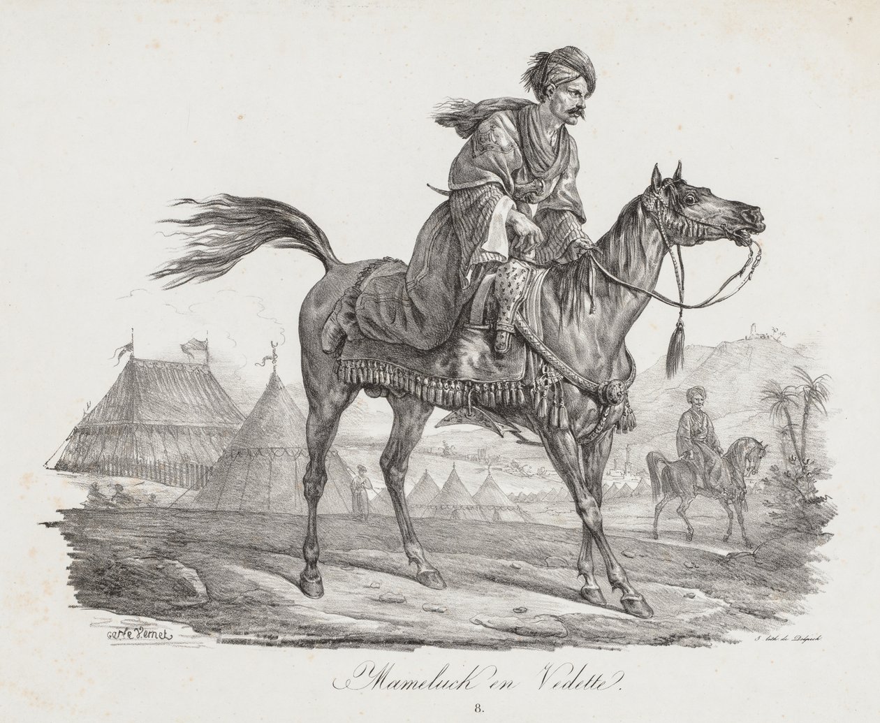 Gran Suite de Caballos: Mameluco Montado, c. 1818 de Carle Vernet