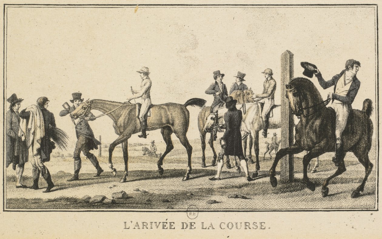 Escenas de carreras: Un caballo llegando a la carrera de Carle Vernet