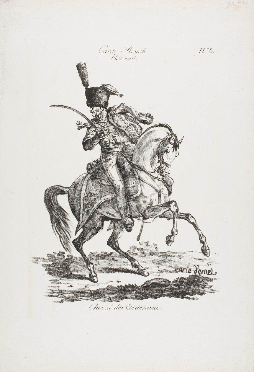 Guardia Real, Húsar Montado y Caballo No. 6 de Carle Vernet