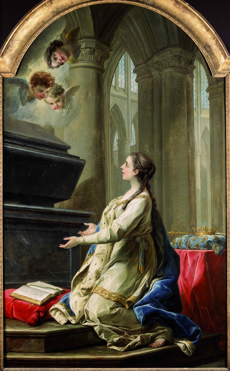 Santa Clotilde rezando junto a la tumba de San Martín, 1753 de Carle van Loo