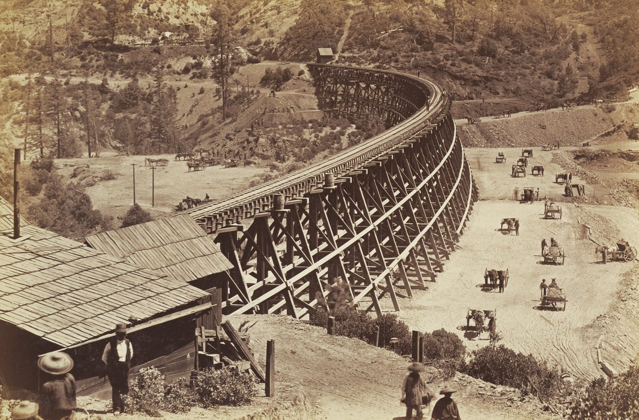 Puente en el Ferrocarril Central del Pacífico de Carleton E. Watkins